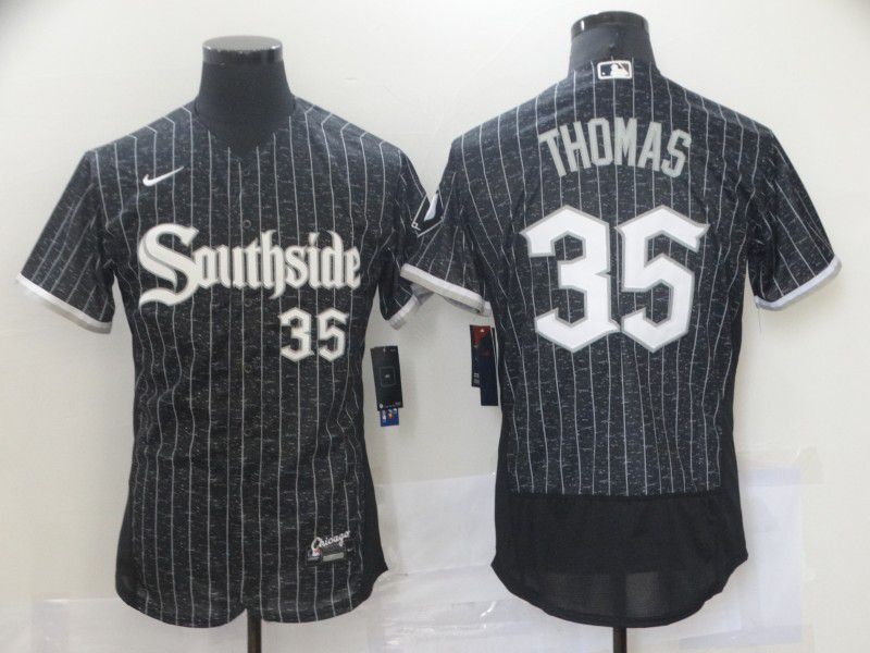 Men Chicago White Sox #35 Thomas City Edition Black Elite Nike 2021 MLB Jersey